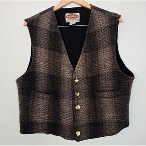 VTG Paragraph Mens Wool Tweed Vest Sz L Dark Academia Vintage Layering Professor
